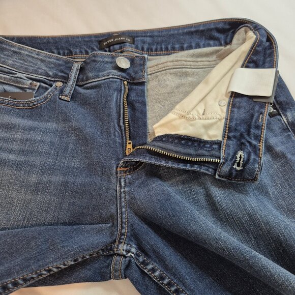 Silver Jeans Womens Size 30 Blue Stretch Denim Suki Curvy Fit Skinny 27 L (62) - Picture 7 of 12